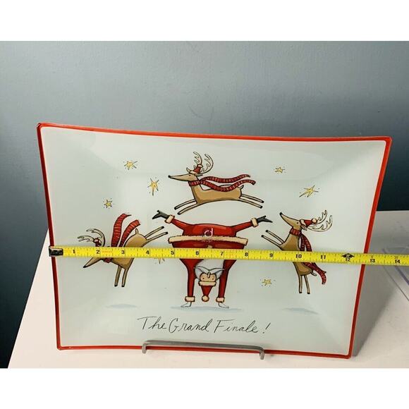 NWT Christmas Tray Prima Design Santa Leapong Reindeer The Grande Finale Stars - Picture 2 of 8